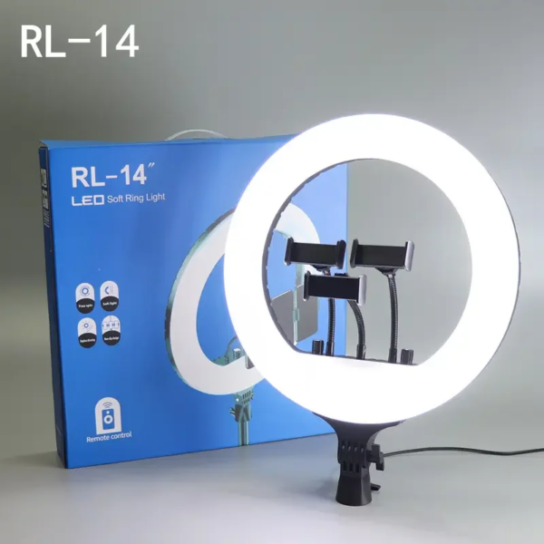 Photography Light RL 14 18 21 LED Rotating Ring Fill Light Rechargeable 14 18 22 Inch Selfie Ring Light With Phone Holder