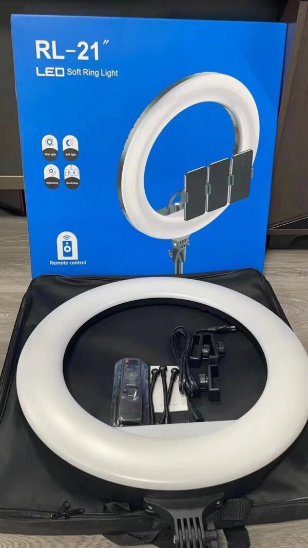 Photography Light RL 14 18 21 LED Rotating Ring Fill Light Rechargeable 14 18 22 Inch Selfie Ring Light With Phone Holder