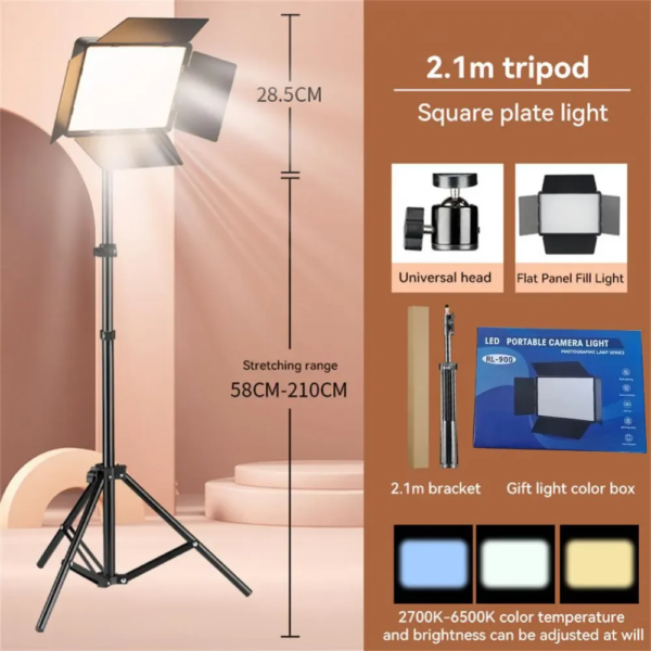 Promotion New Live Streaming Fill Light Panel Blocking Lamp Rl1200 12 Inch RL900 10INCH Led Panel Light and Tripod Stand