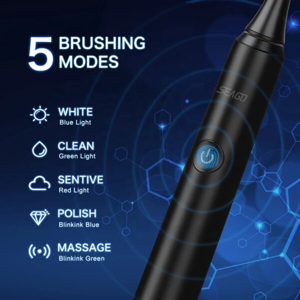 SG972D China Manufacturer IPX7 40,000 Strokes Automatic Rechargeable Sonic Electronic Electric Toothbrush