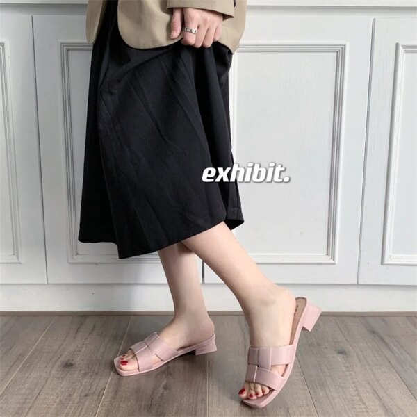 Summer New Women's Outer Slippers Casual Soft Comfortable Heel Sandals Fashionable Beach One-Line Women's Slippers Ladies Shoes