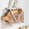 Versatile Multi-Functional Metal Kitchen Wall Rack Standing Type Iron Cutting Board Stand Knife Holder Chopsticks Organizer