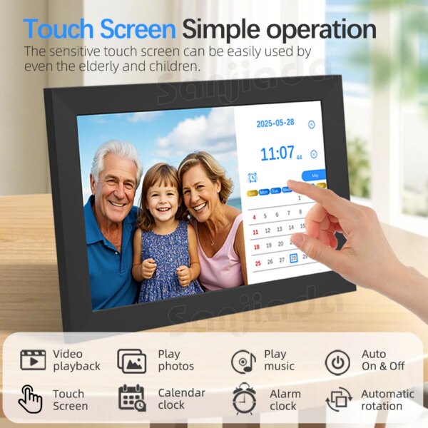 Wholesale 10 Inch Video Player Devices Electronic Picture Album Calendar Clock with Alarm Clock Touch Screen Digital Photo Frame