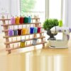 Wholesale 60 Spools Braiding Hair Rack Sewing Embroidery Thread Rack Wooden Thread Rack