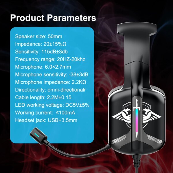 YX01 Professional Gaming Headphones Gaming Headset with Microphone for PC Games