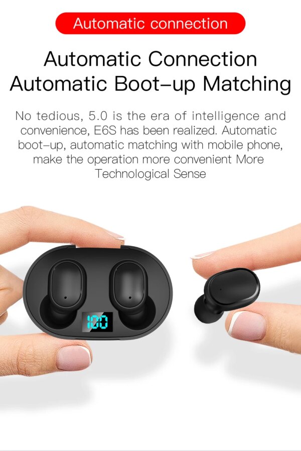 E6S True Wireless Earbuds 5.3 for Headphones with Noise Cancelling LED Display Auriculares Headset for Handsfree