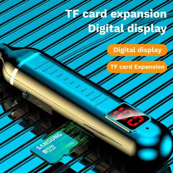 G02 Sports Neckband LED Digital Display Wireless BT Headphone Magnetic Bass Headset with Handsfree Earbuds Supports SD Card