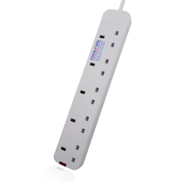 Hot Sell White 13A 3-6 Outlet Power Electrical King British UK Standard Extension Socket With Light