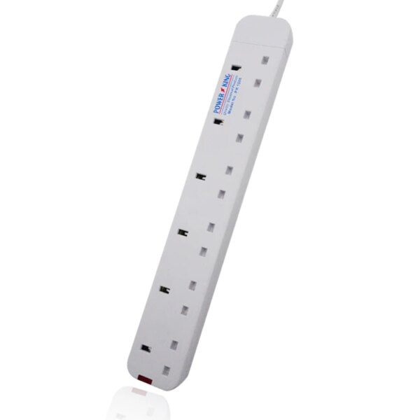 Hot Sell White 13A 3-6 Outlet Power Electrical King British UK Standard Extension Socket With Light