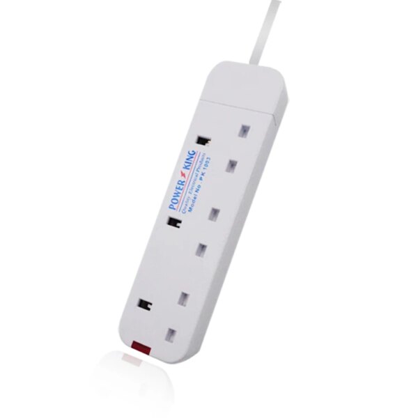 Hot Sell White 13A 3-6 Outlet Power Electrical King British UK Standard Extension Socket With Light